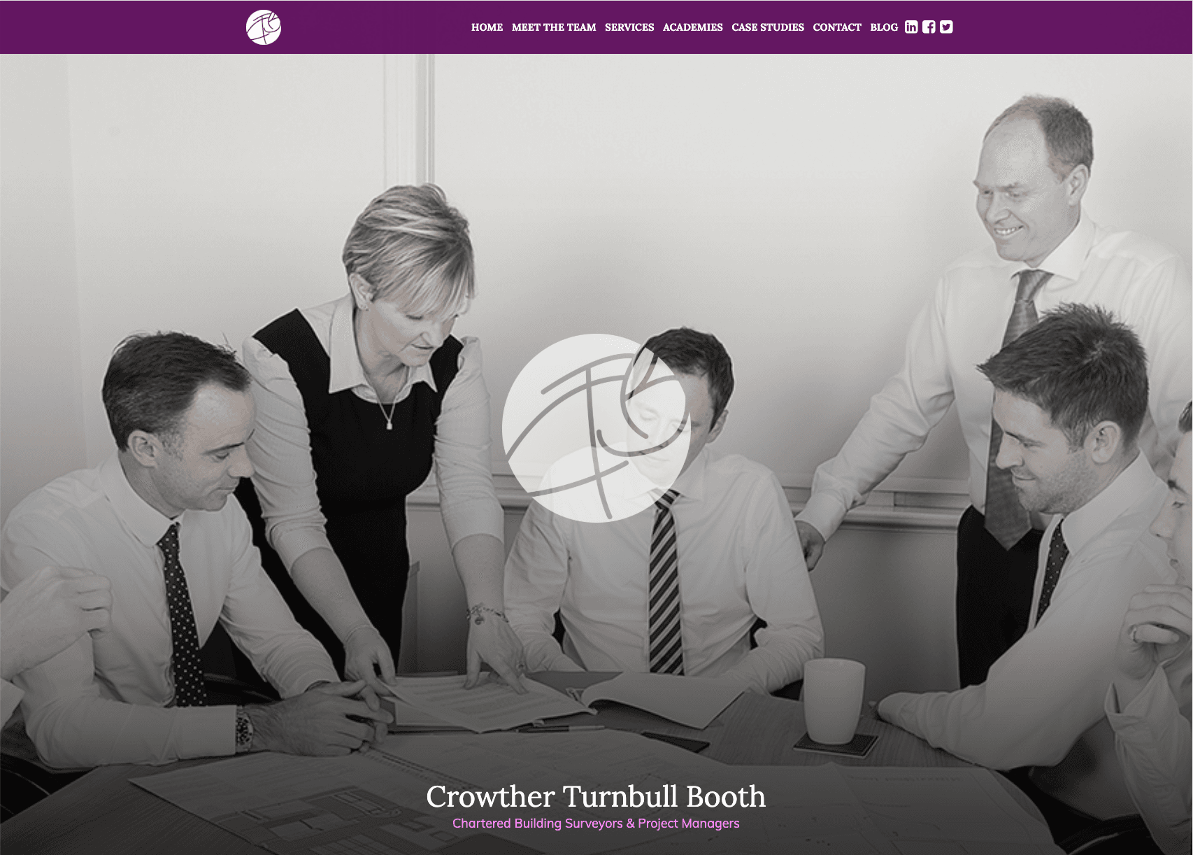 Traditional homepage with outdated visual focus and low impact.