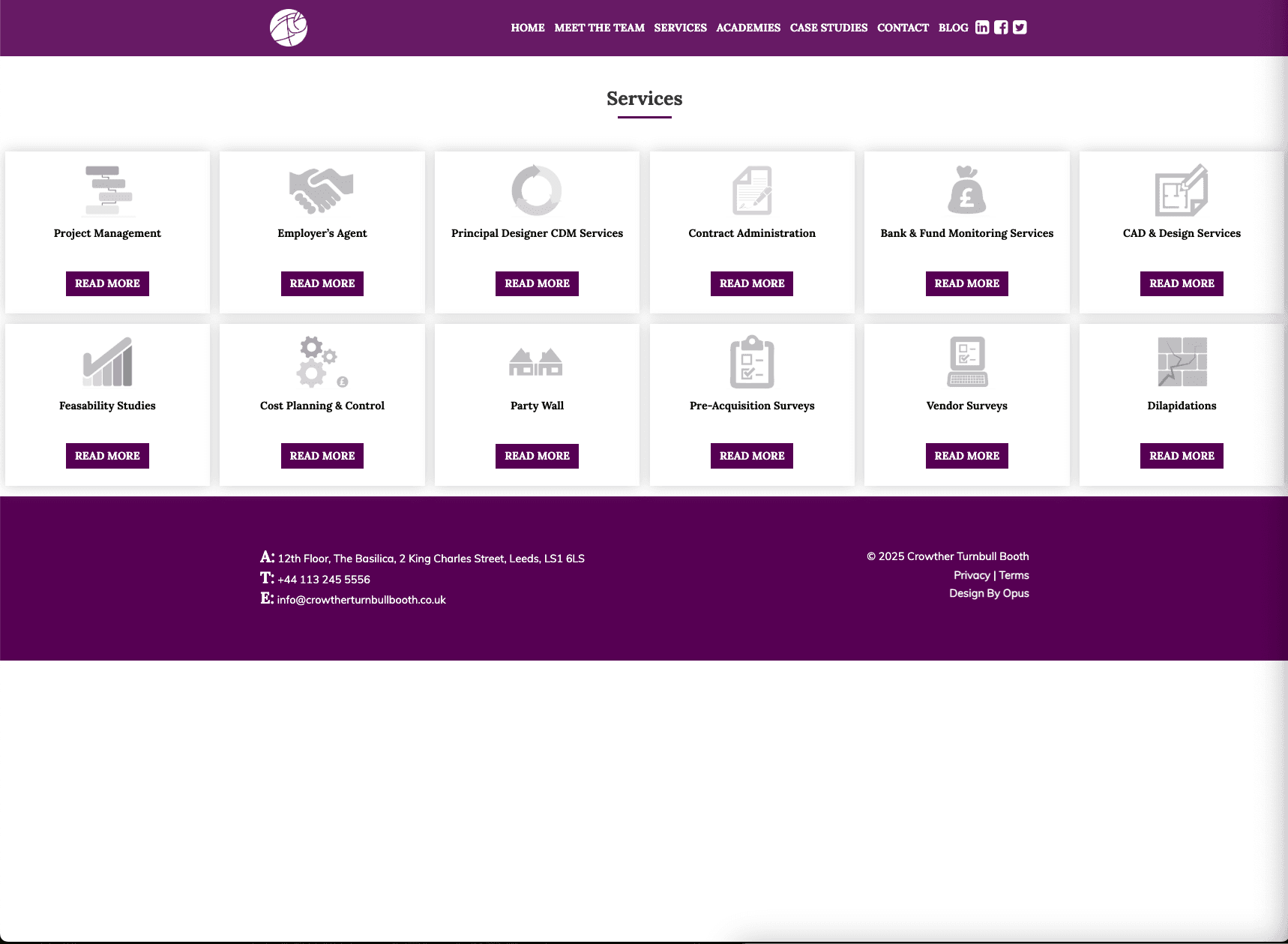 Cramped services page with excessive navigation complexity such as unnecessary nested links.
