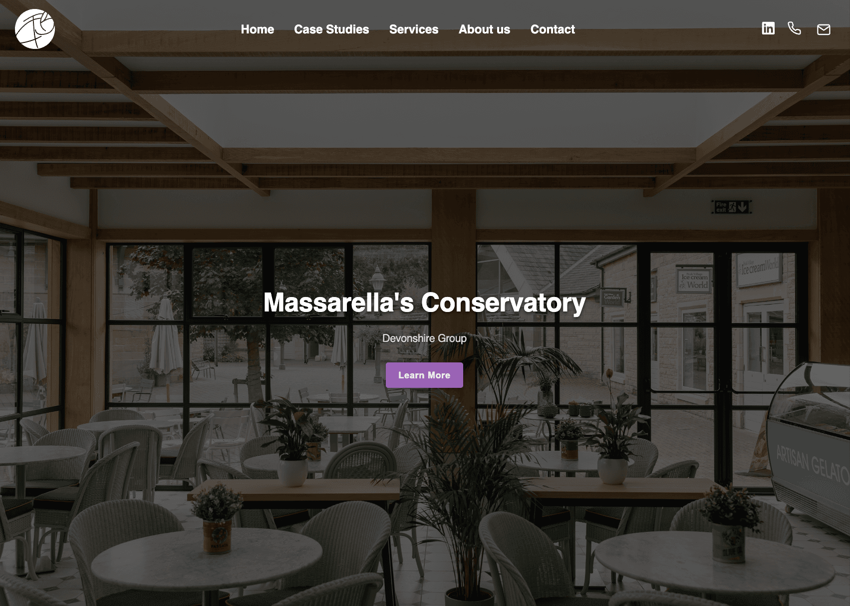 New dedicated case study page per project providing a dedicated, focused area for imagery and details.