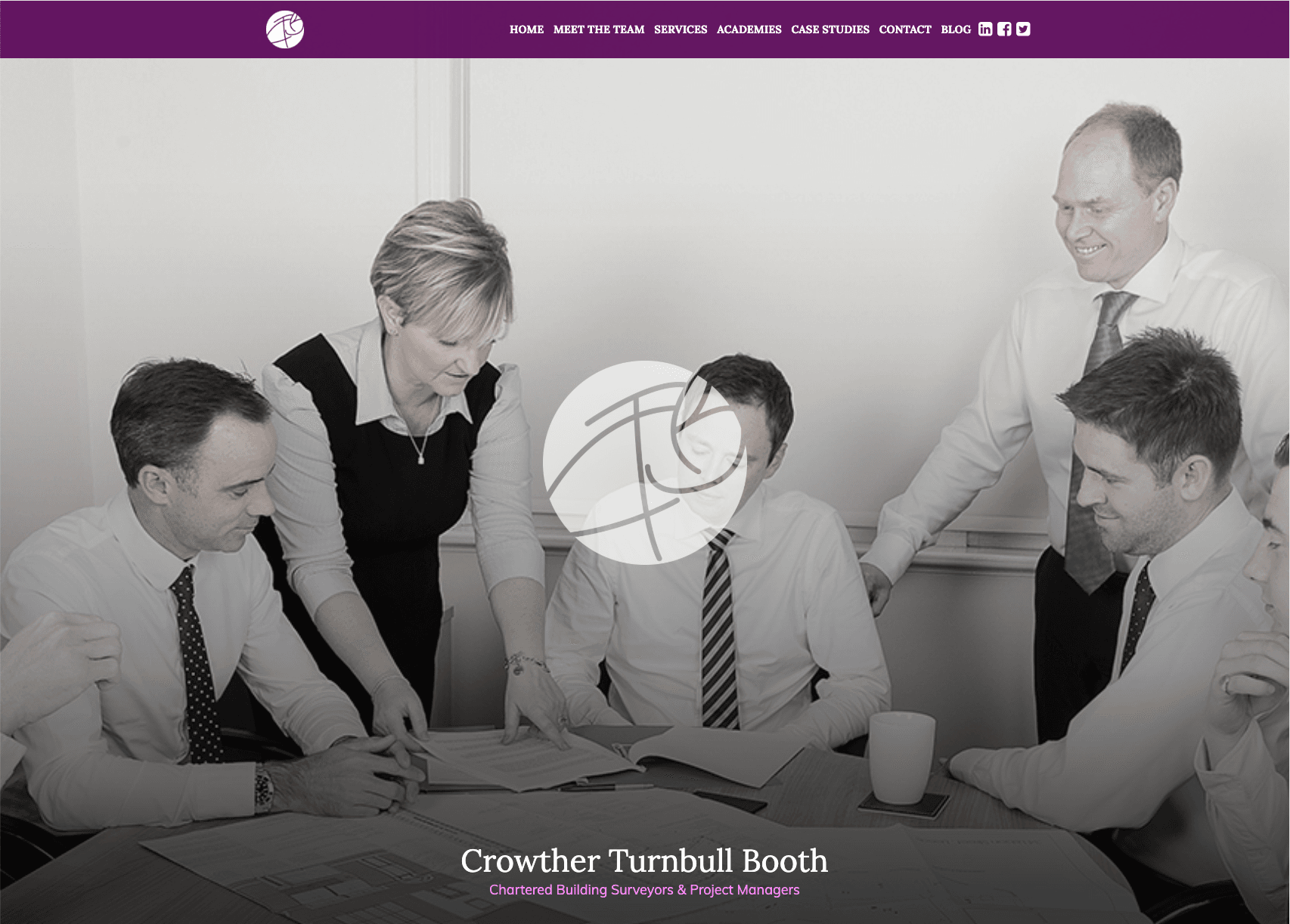 Traditional homepage with outdated visual focus and low impact.