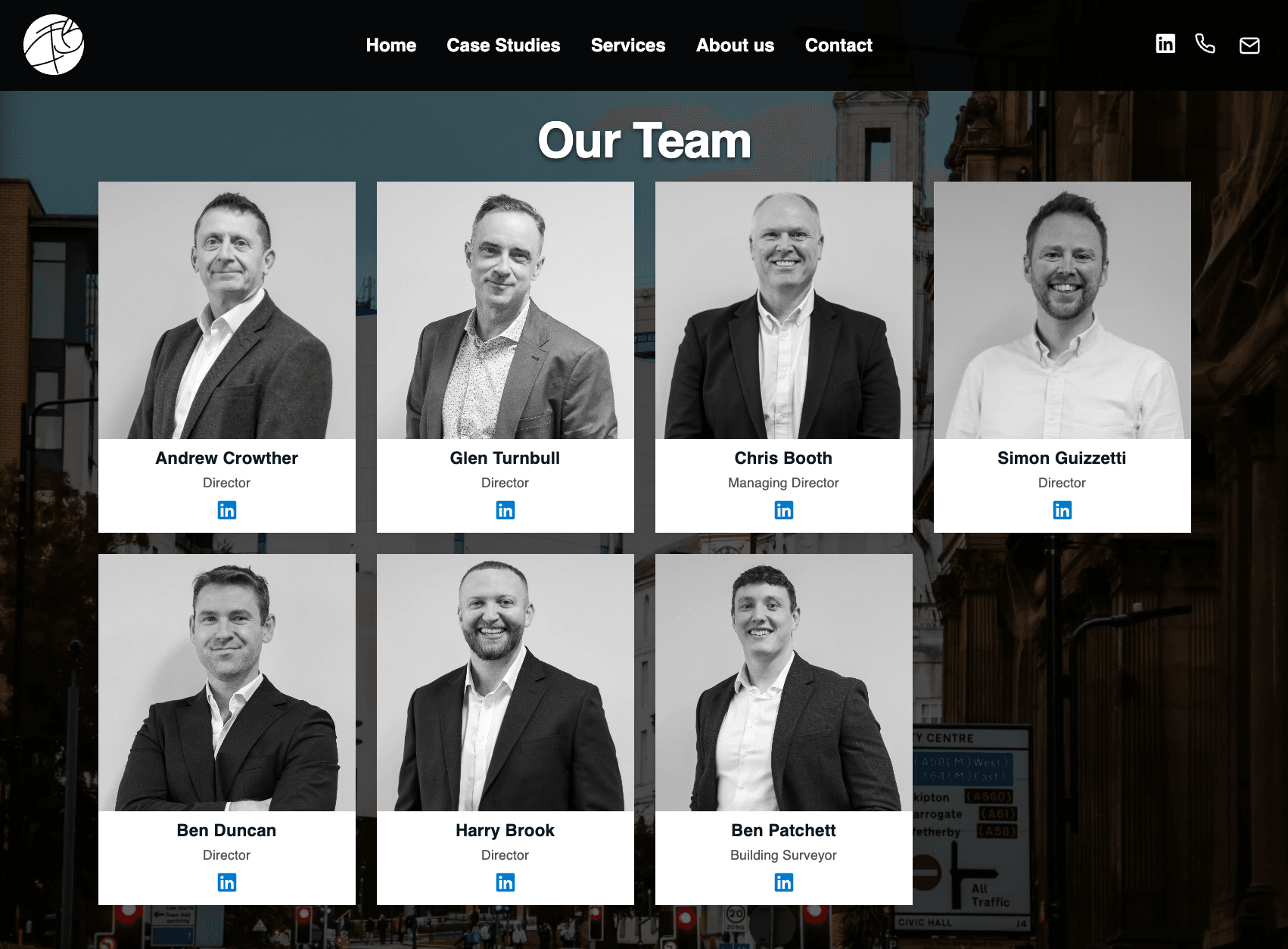 Professional 'Meet the Team' update with modern, branded photography and layout with clear CTAs.