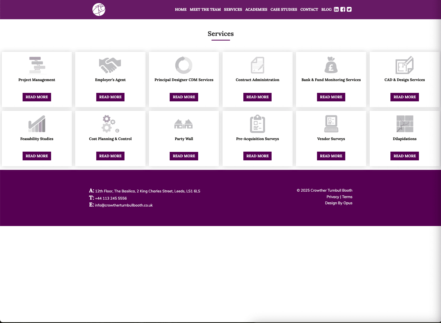 Cramped services page with excessive navigation complexity such as unnecessary nested links.